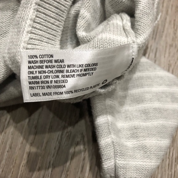 Cloud Island. Target. 0-3 months. Button up. Sweater. Grey w/ stripes. - Picture 3 of 4
